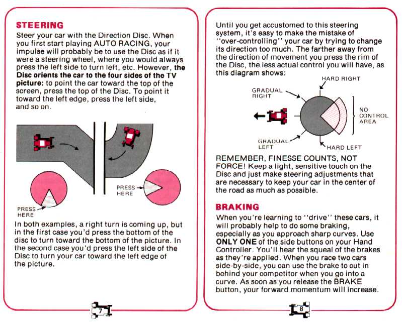 Original "On-Screen" Steering Instructions